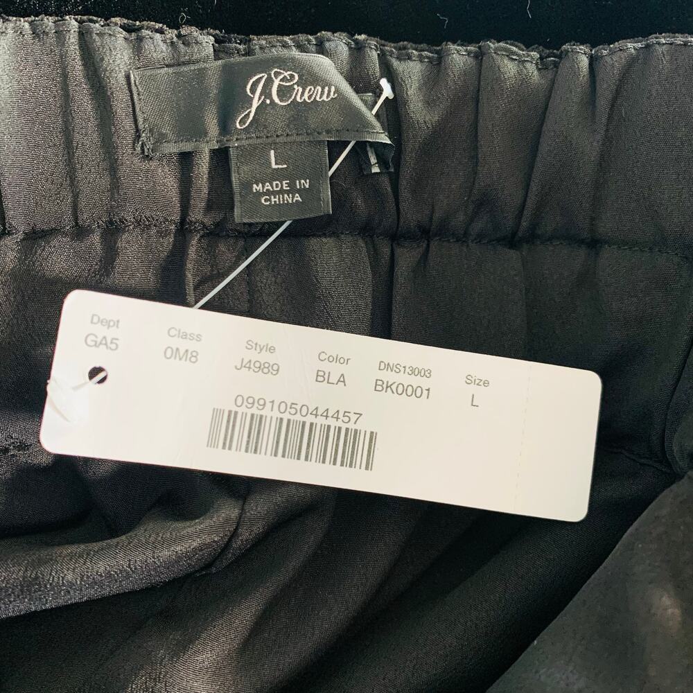 NWT J. Crew Black Luxe Velvet Pull-On Skirt Size Large - Picture 5 of 6